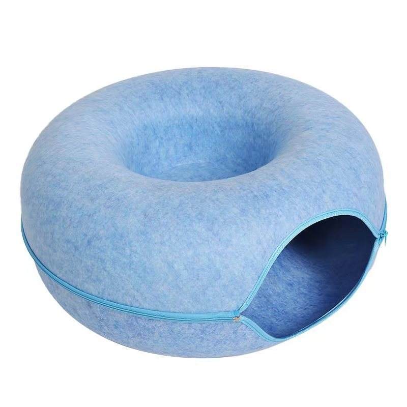 Cozy Felt Donut Cat Bed – Comfortable Pet Kennel for Cats