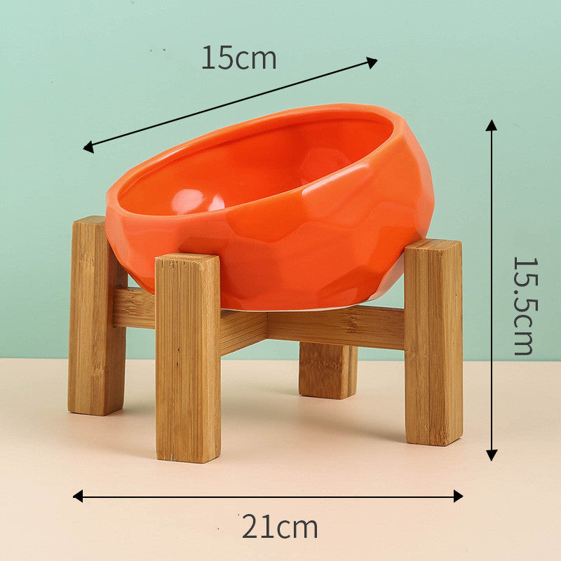 Elegant Ceramic Pet Bowl – Minimalist Design with Optional Rack