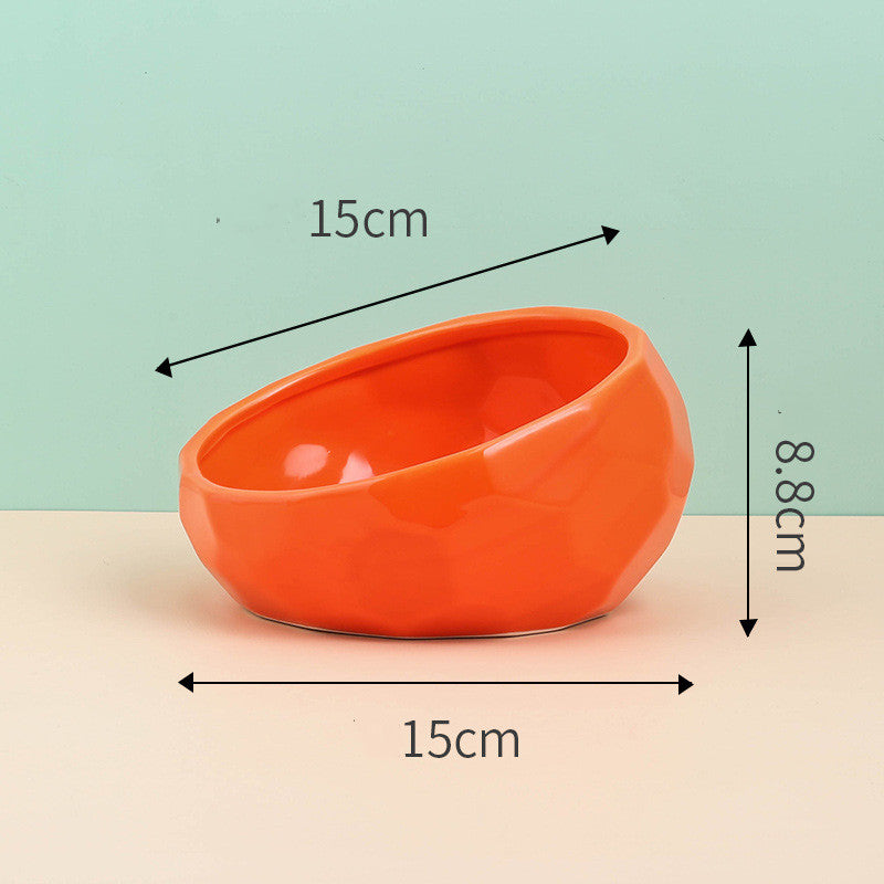 Elegant Ceramic Pet Bowl – Minimalist Design with Optional Rack