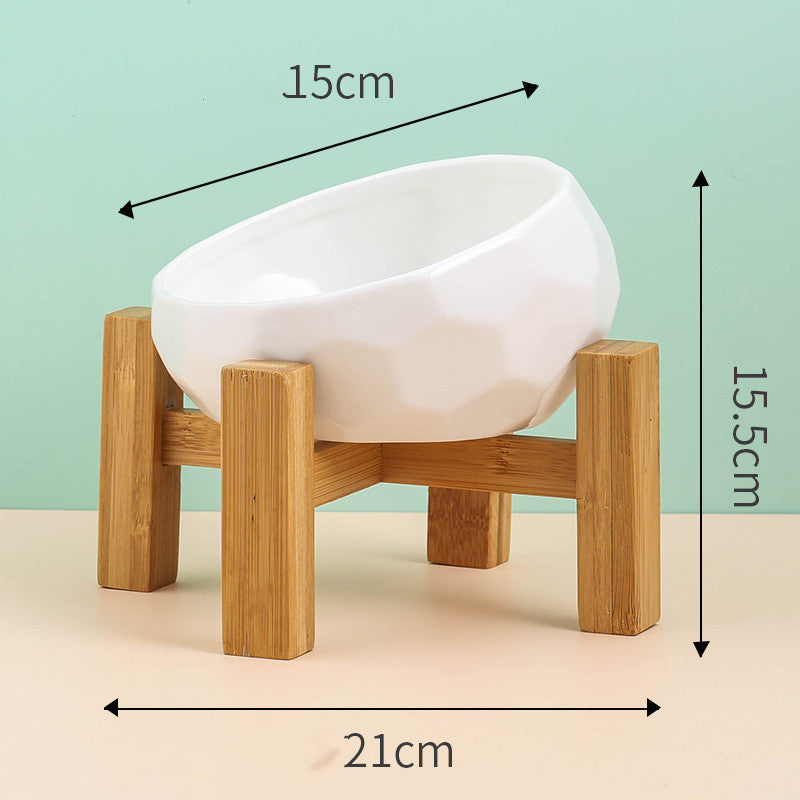 Elegant Ceramic Pet Bowl – Minimalist Design with Optional Rack
