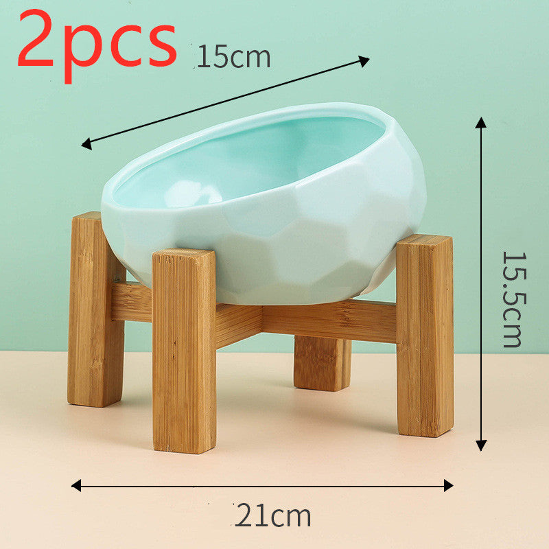 Elegant Ceramic Pet Bowl – Minimalist Design with Optional Rack