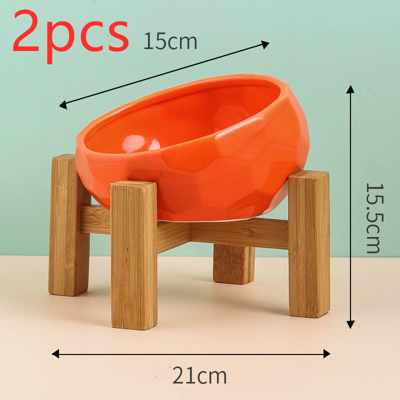 Elegant Ceramic Pet Bowl – Minimalist Design with Optional Rack
