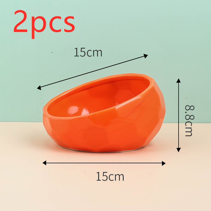 Elegant Ceramic Pet Bowl – Minimalist Design with Optional Rack