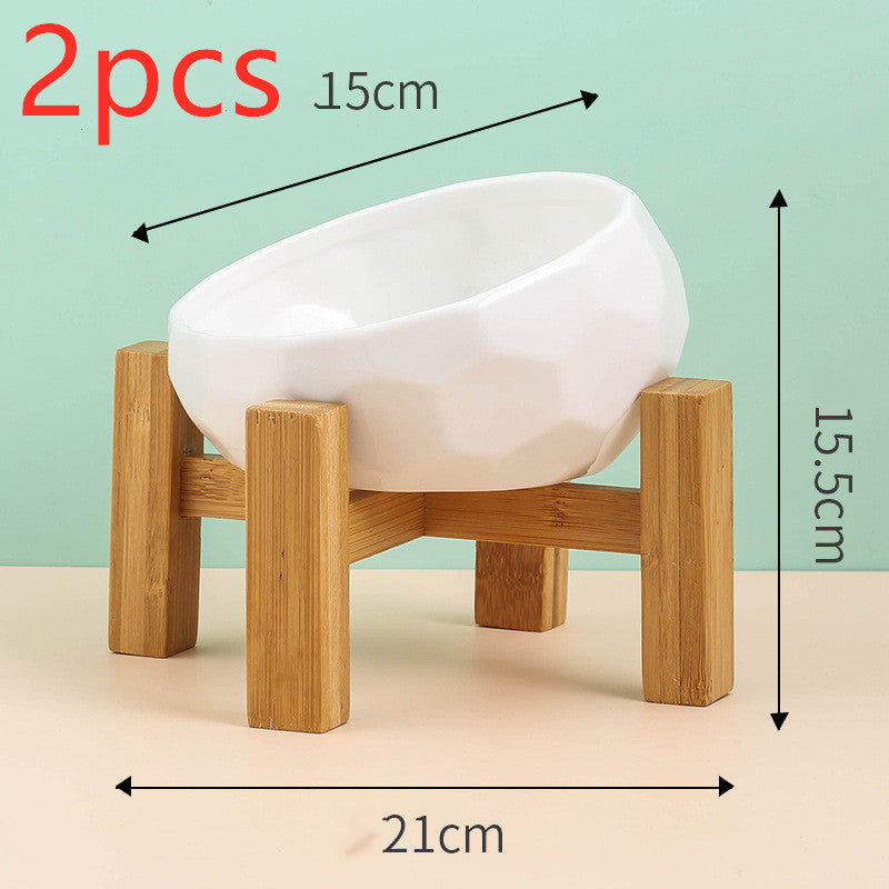 Elegant Ceramic Pet Bowl – Minimalist Design with Optional Rack