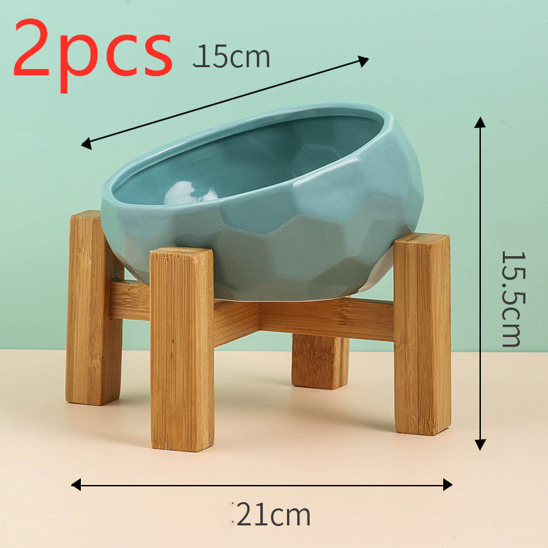 Elegant Ceramic Pet Bowl – Minimalist Design with Optional Rack