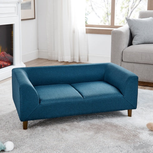 Modern Rectangular Pet Sofa with Backrest and Armrests