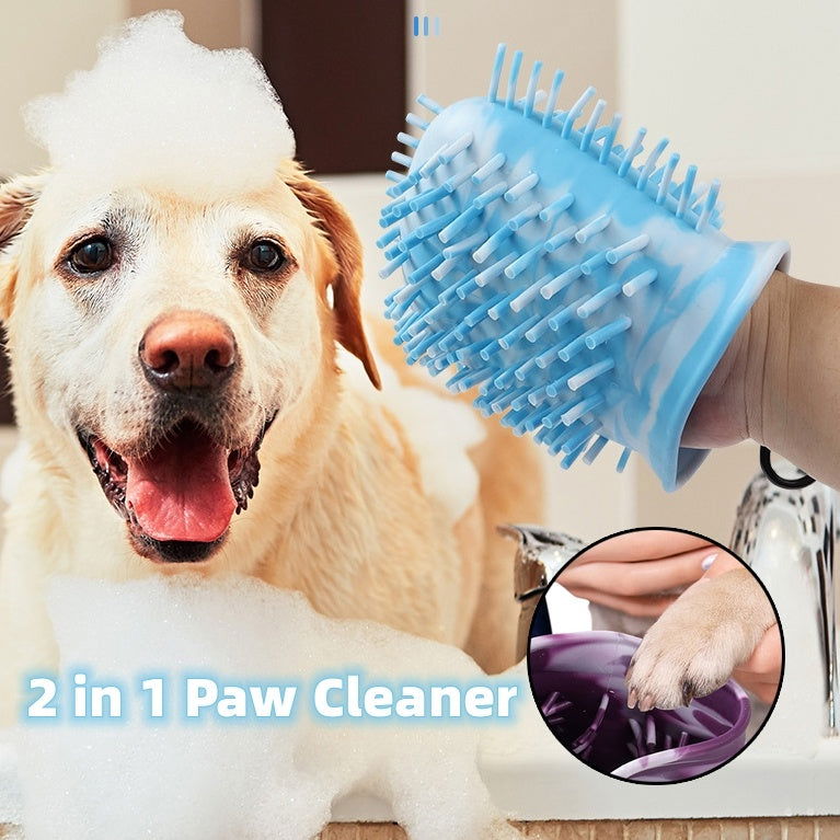 2 In 1 Dog Paw Cleaner Cup Soft Pet Dog Foot Cleaning Washer Brush - Lucky Pets Supplies