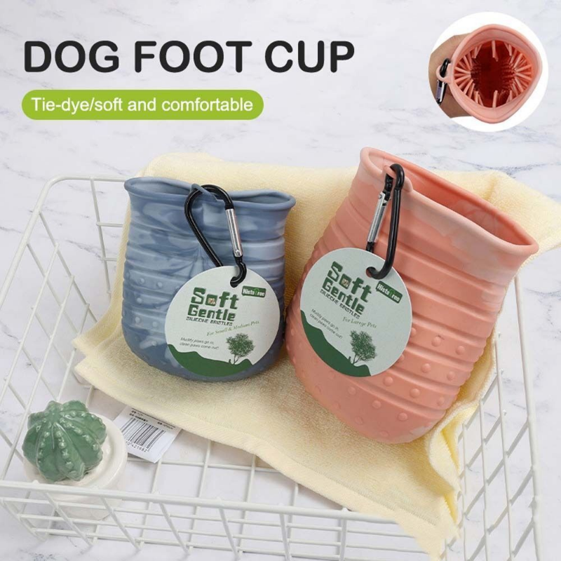 2 In 1 Dog Paw Cleaner Cup Soft Pet Dog Foot Cleaning Washer Brush - Lucky Pets Supplies