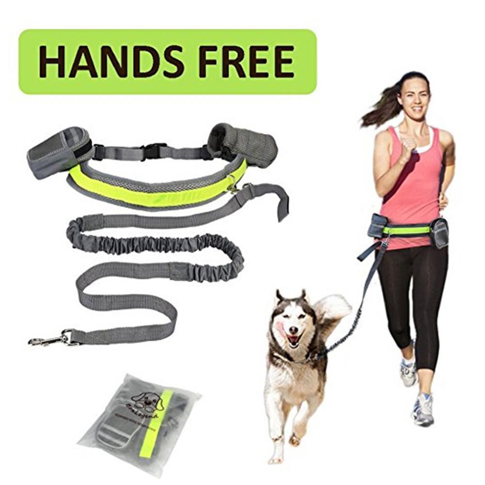 Hands-Free Dog Running Leash Set with Waist Bag