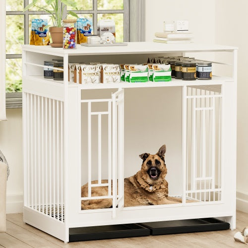 Large Dog Wooden Kennel with Divider