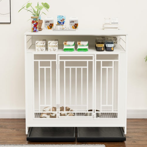 Large Dog Wooden Kennel with Divider