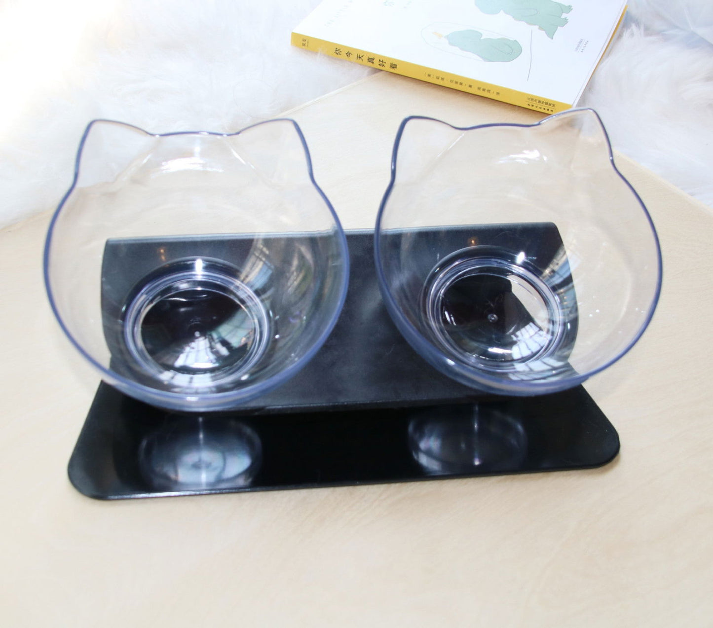 Cat Double Bowl Cat Food Bowl Protects Cervical Vertebra - Lucky Pets Supplies