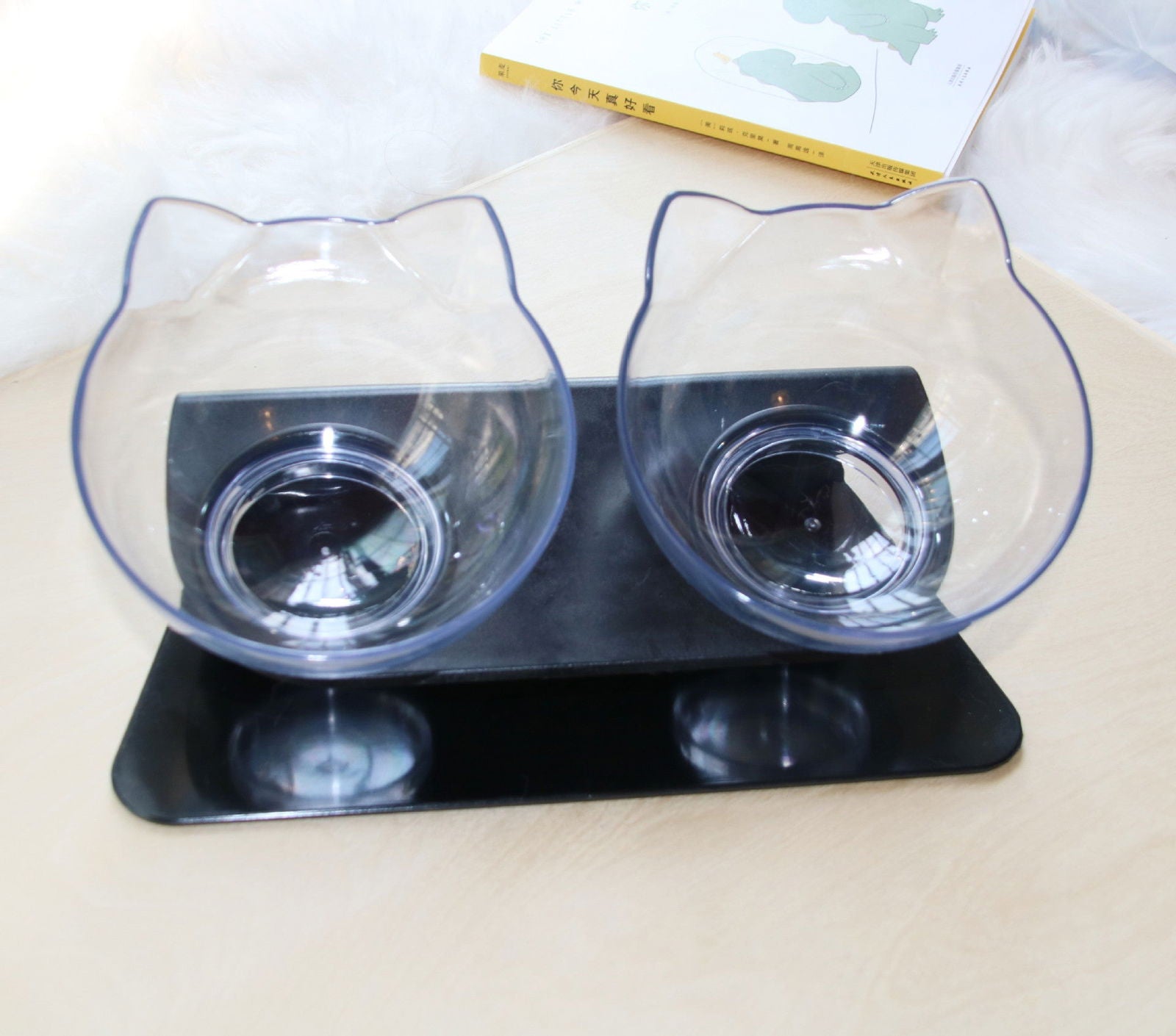 Cat Double Bowl Cat Food Bowl Protects Cervical Vertebra - Lucky Pets Supplies
