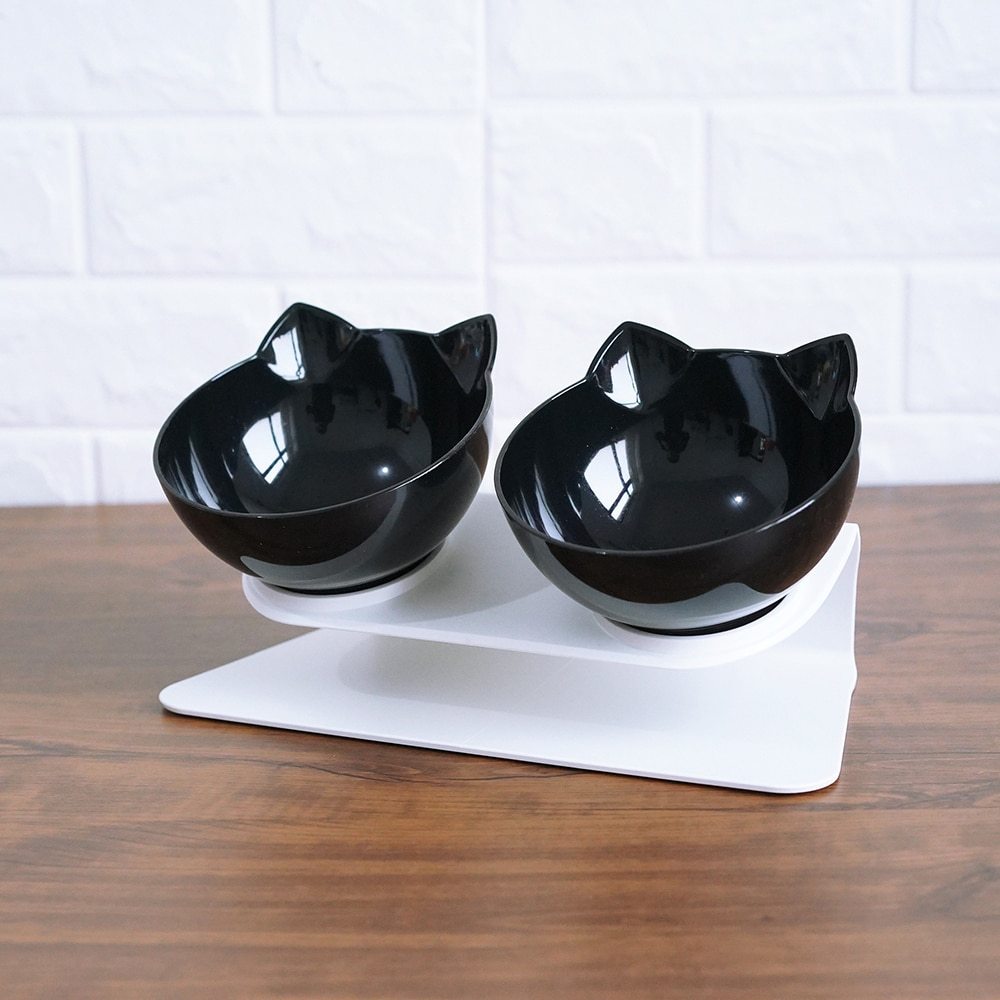 Cat Double Bowl Cat Food Bowl Protects Cervical Vertebra - Lucky Pets Supplies