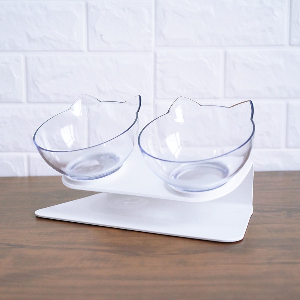 Cat Double Bowl Cat Food Bowl Protects Cervical Vertebra - Lucky Pets Supplies