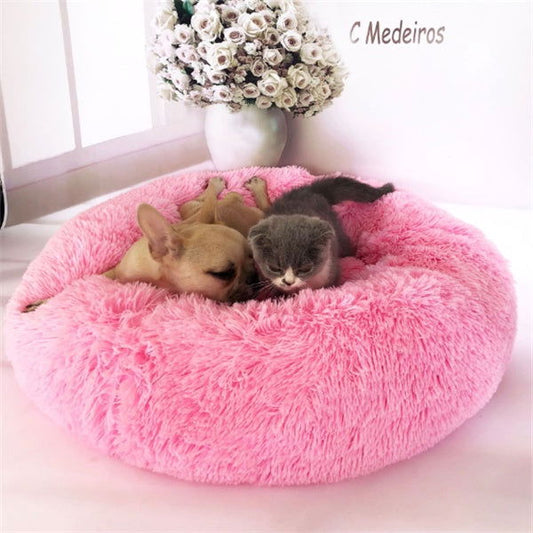 Round Long Hairy Autumn And Winter Nest Pad Cat Mattress - Lucky Pets Supplies
