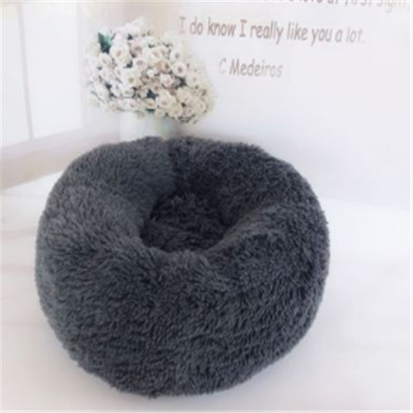 Round Long Hairy Autumn And Winter Nest Pad Cat Mattress - Lucky Pets Supplies