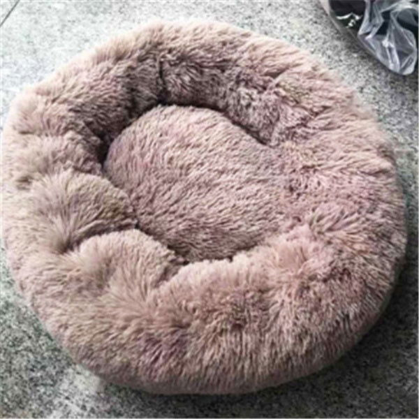 Round Long Hairy Autumn And Winter Nest Pad Cat Mattress - Lucky Pets Supplies