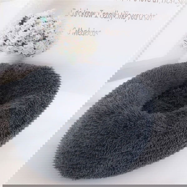 Round Long Hairy Autumn And Winter Nest Pad Cat Mattress - Lucky Pets Supplies
