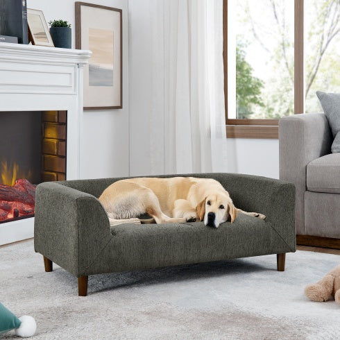 Modern Rectangular Pet Sofa with Backrest and Armrests