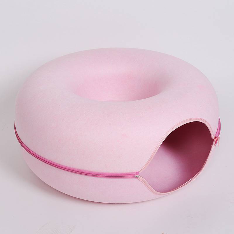 Cozy Felt Donut Cat Bed – Comfortable Pet Kennel for Cats